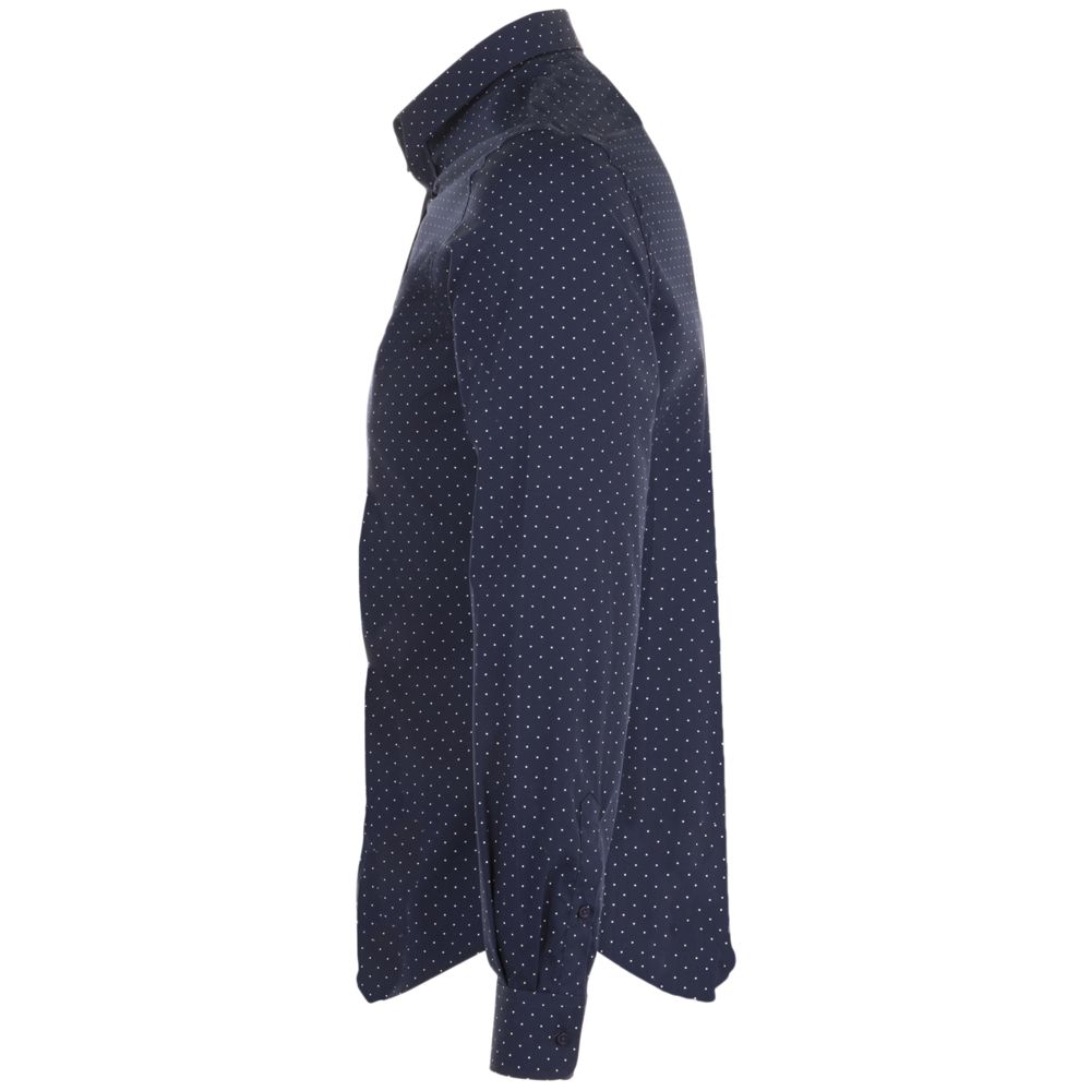 Рубашка мужская Becker Men, темно-синяя с белым-3