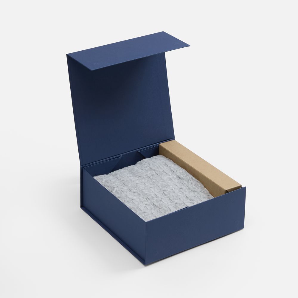 Коробка складная Quadra Fold, темно-синяя-4