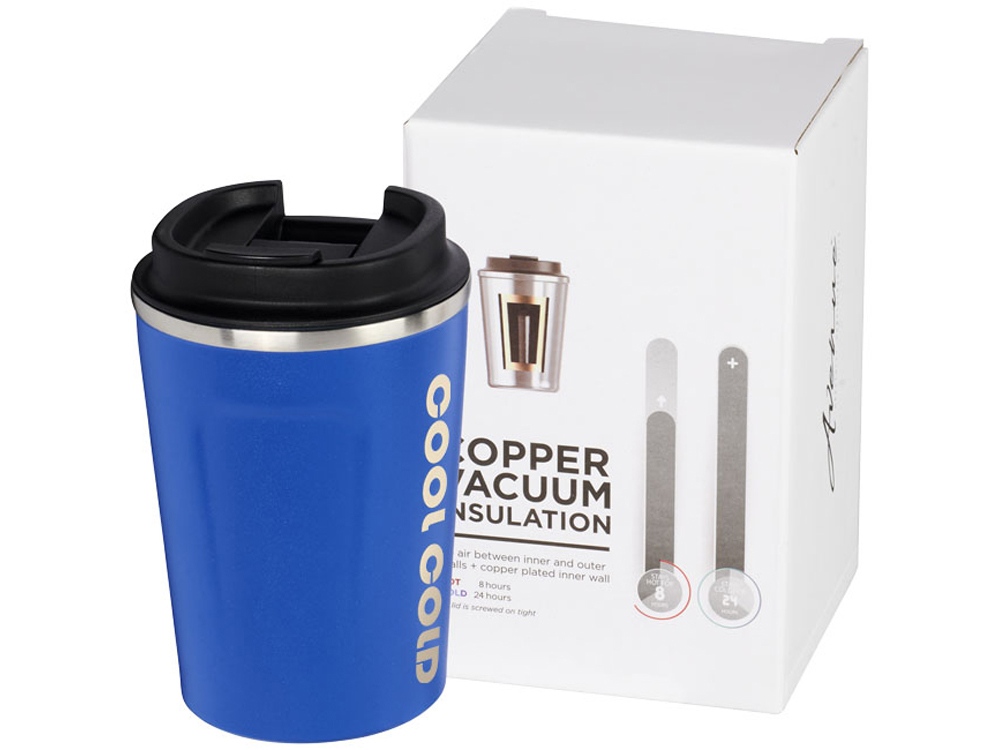 Герметичная медная вакуумная термокружка Thor объемом 360 мл, cиний-3