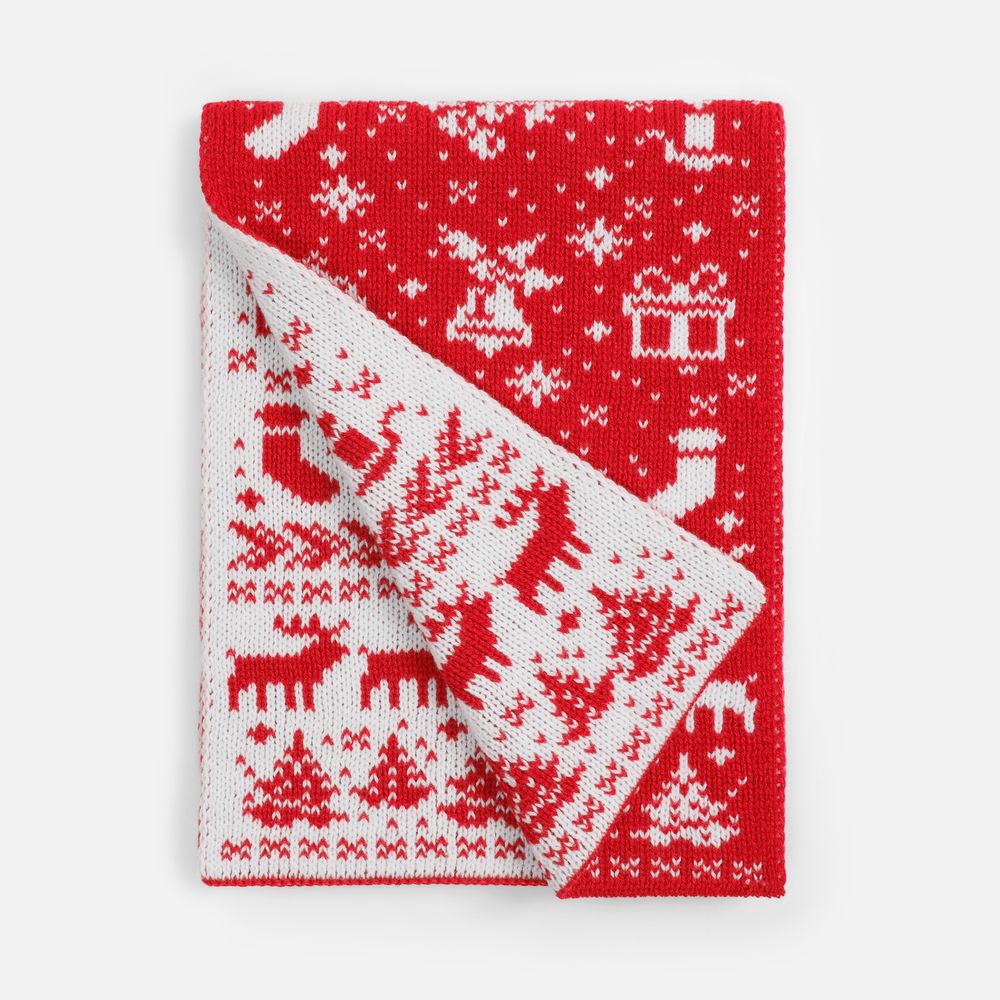 Шарф Holidale, красный с молочным-1