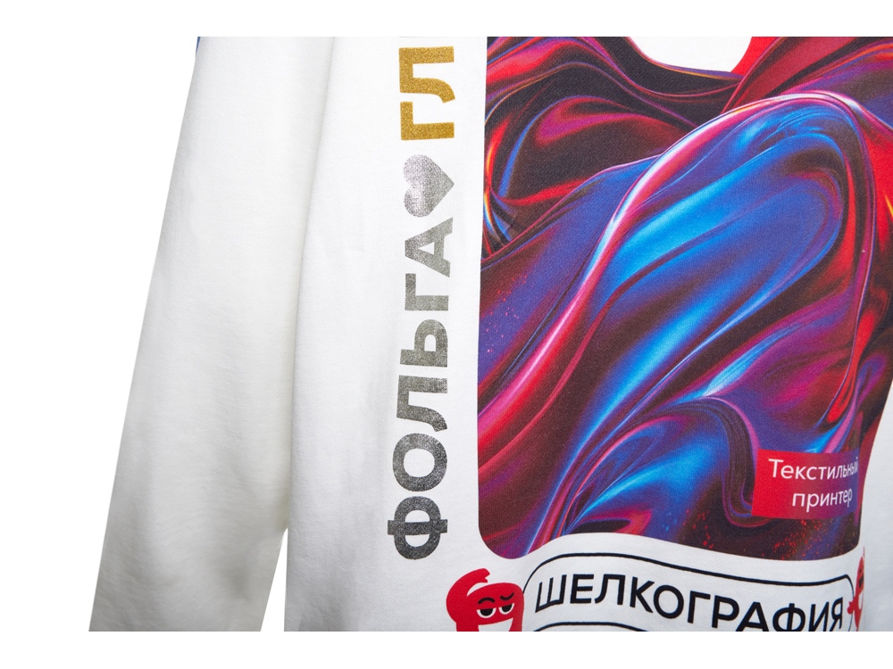 Худи оверсайз Alpha.01 унисекс, молочный, все виды нанесения на текстиле на одной толстовке-10