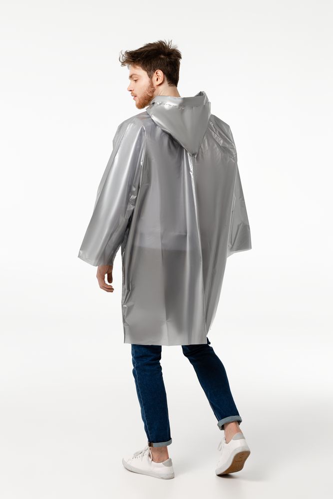 Дождевик-плащ CloudTime, серебристый-4