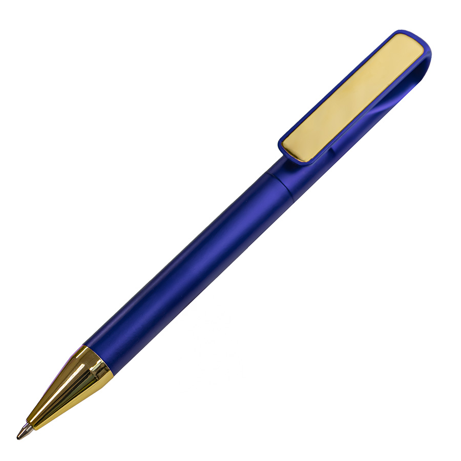Ручка шариковая GLOSSY GOLD, сизый, золотистый-0