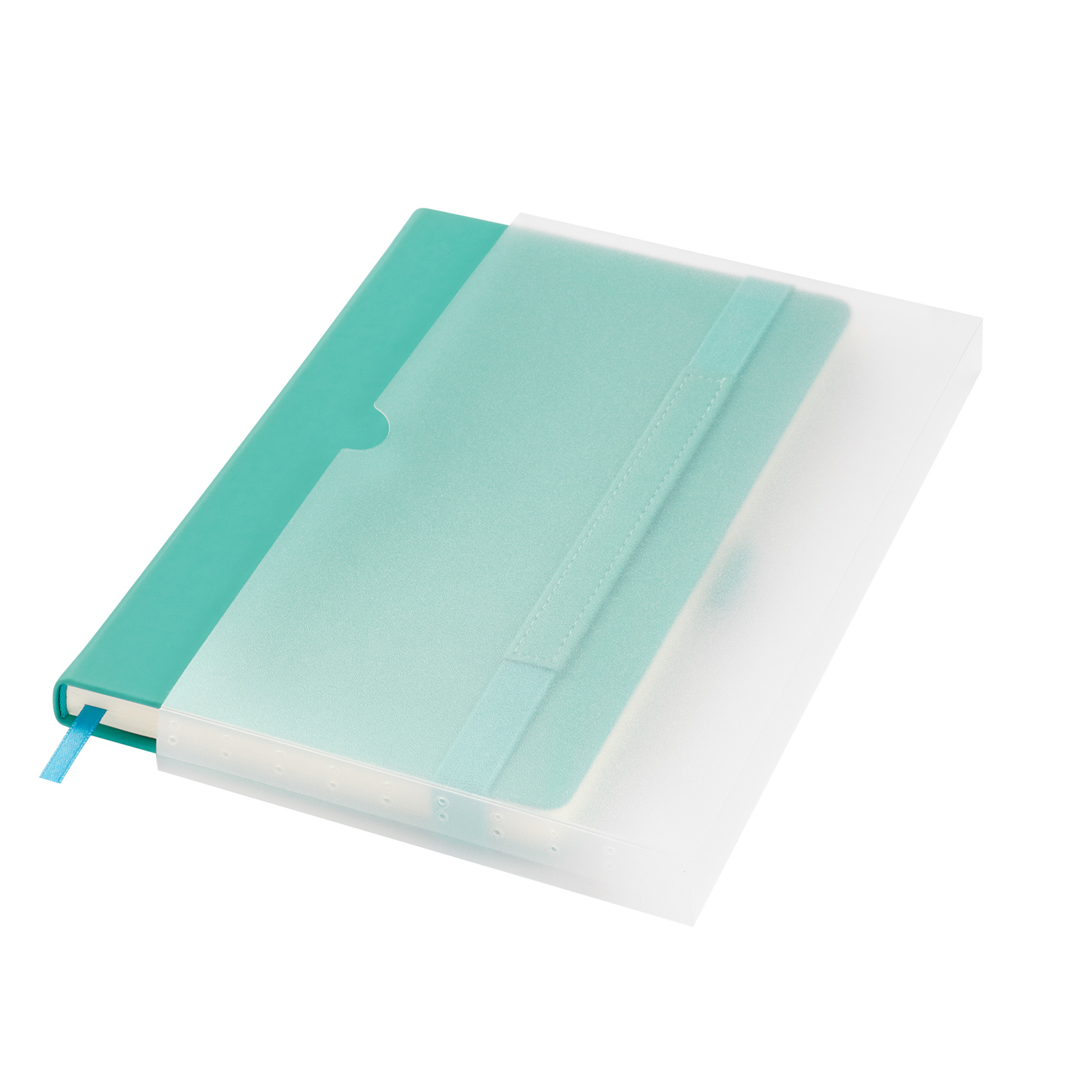 Ежедневник Альфа (Alpha) недатированный, бирюзовый/серый-10