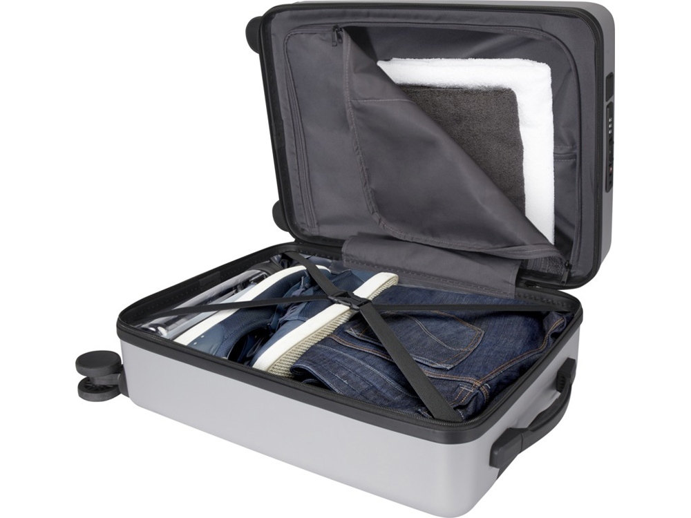 Rover Pro 20-дюймовый чемодан на колесах из материалов, переработанных согласно стандарту GRS, объемом 40 л - Серебряный-5