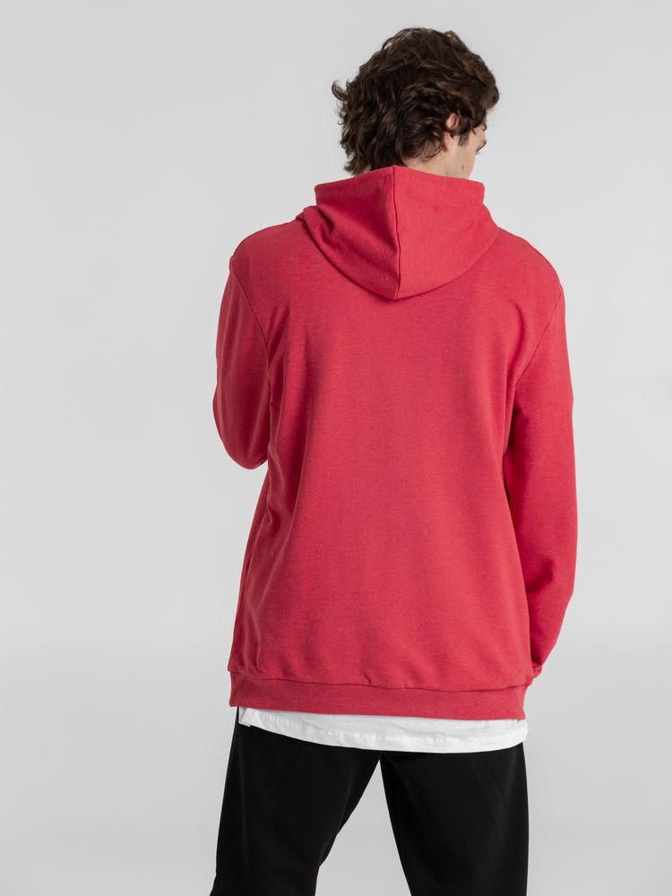 Толстовка с капюшоном унисекс Hoodie, красный меланж-6