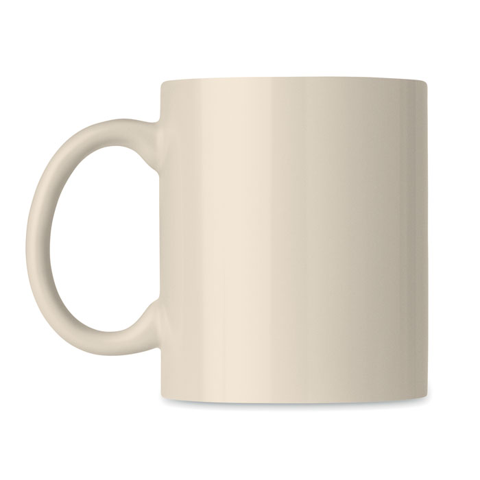 Coloured ceramic mug 300ml, бежевый-3