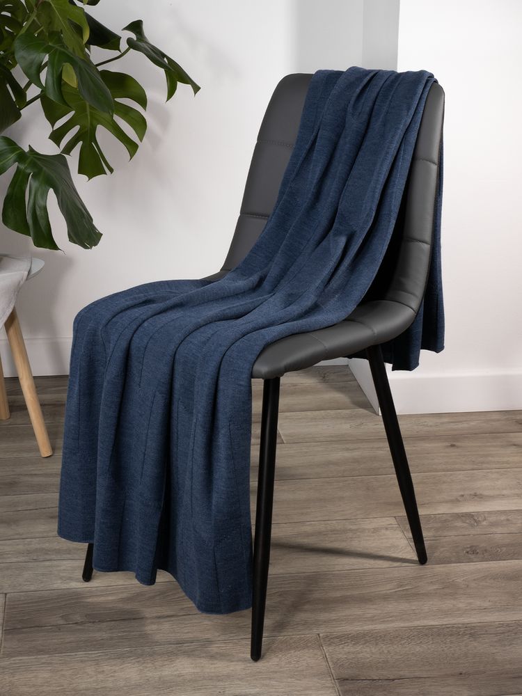 Плед Rombus, синий меланж (джинс)-3