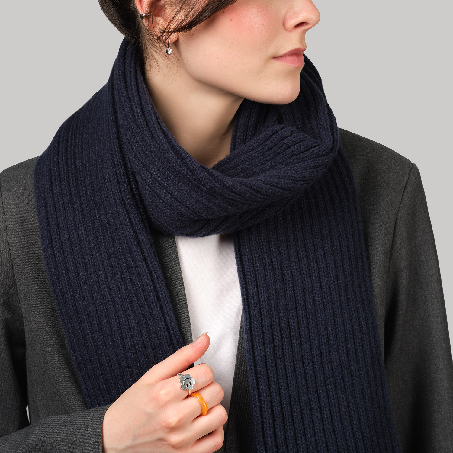 Шарф Форгес (Forges) вязаный, синий-3