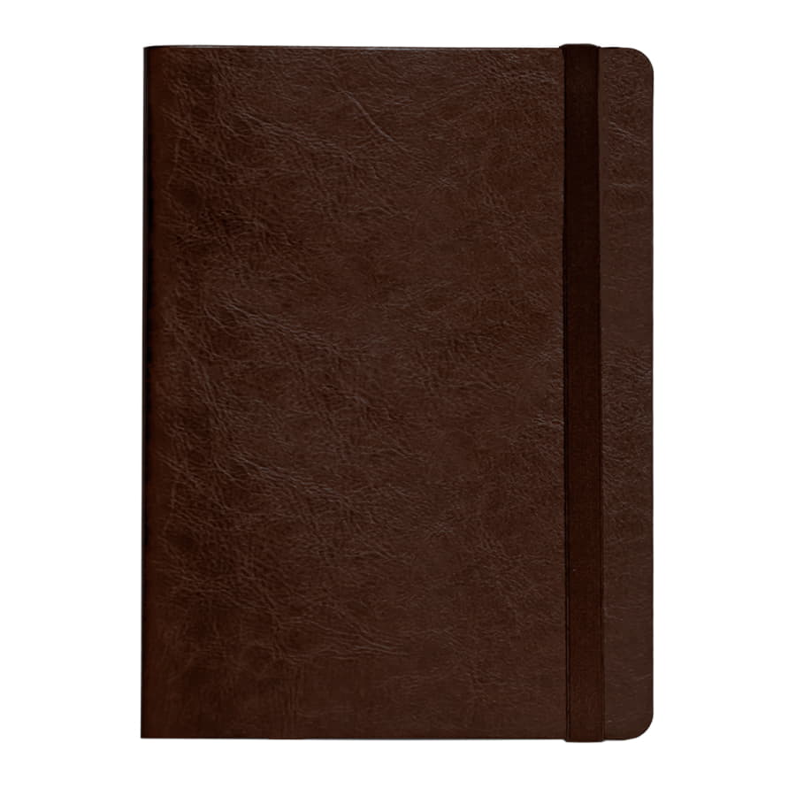 Ежедневник недатированный Boomer, А5,  темно-коричневый, кремовый блок в линейку, без обреза, темно-коричневый-1