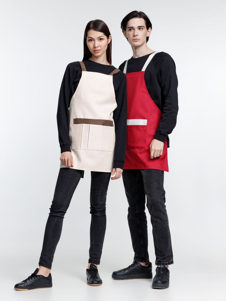 Фартук Settle In, светло-бежевый (молочный)-6