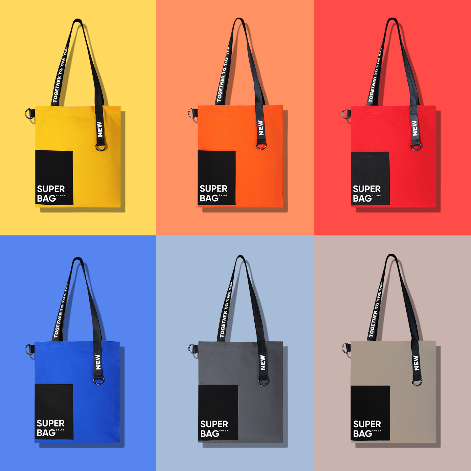 Шоппер Superbag Color (синий с чёрным)-7