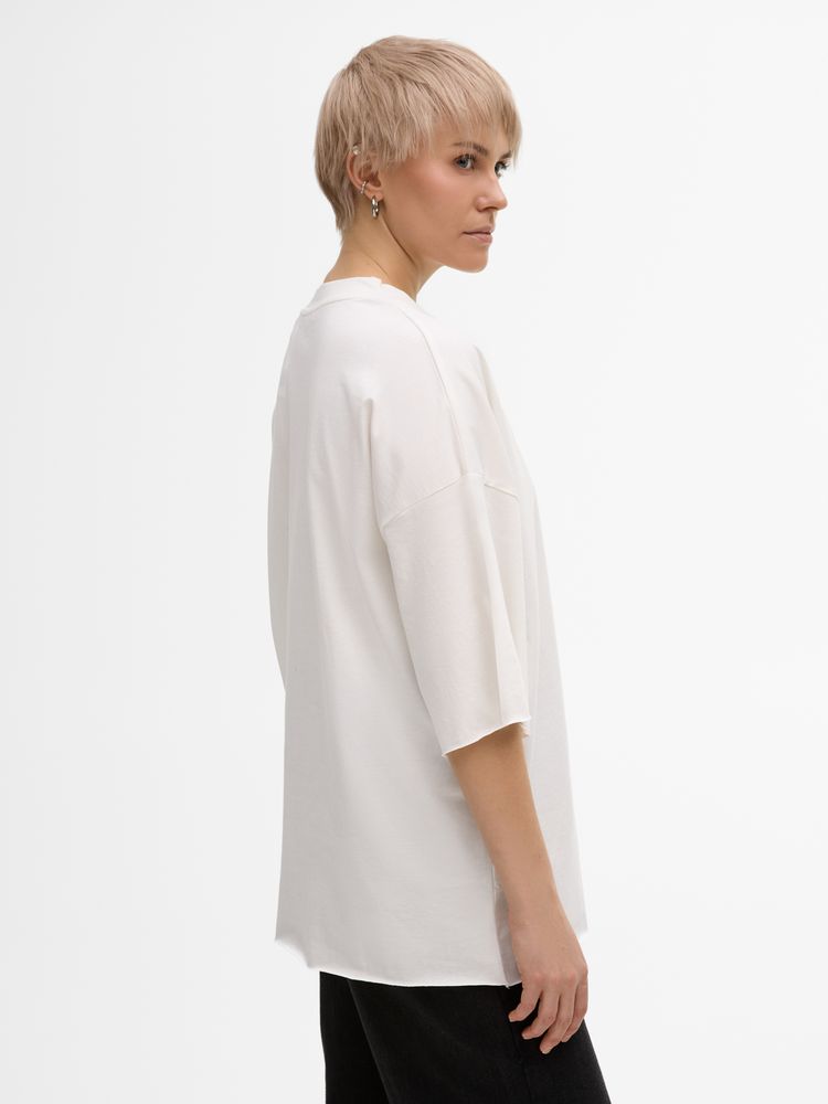 Футболка унисекс оверсайз T1, молочно-белая-4