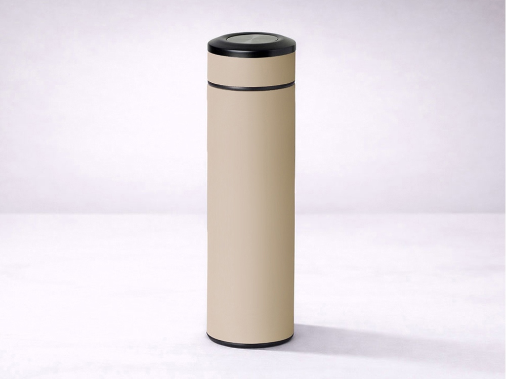 Термос Confident с покрытием soft-touch 420мл, бежевый-10