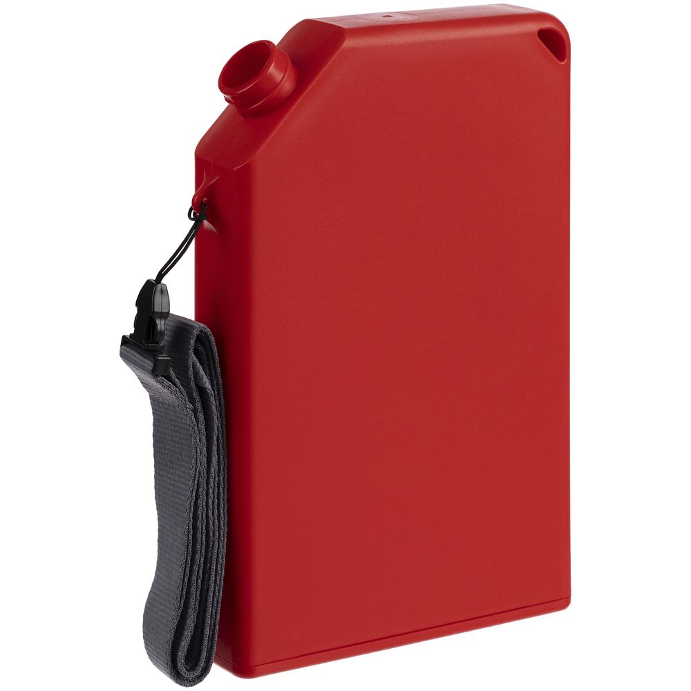 Плоская бутылка для воды Flacon, красная-2