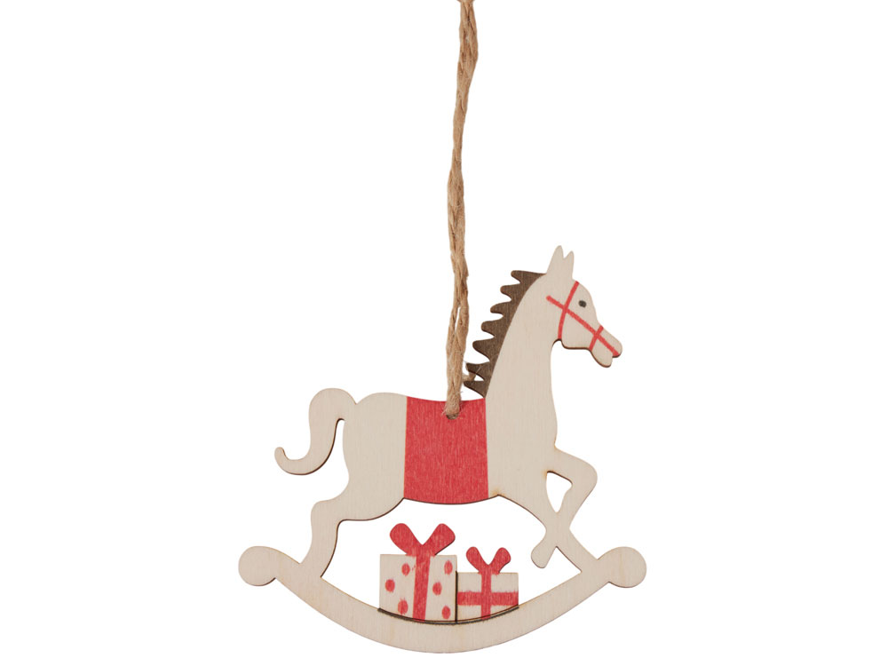 Елочная подвеска - лошадка (печать с 2 сторон)-1