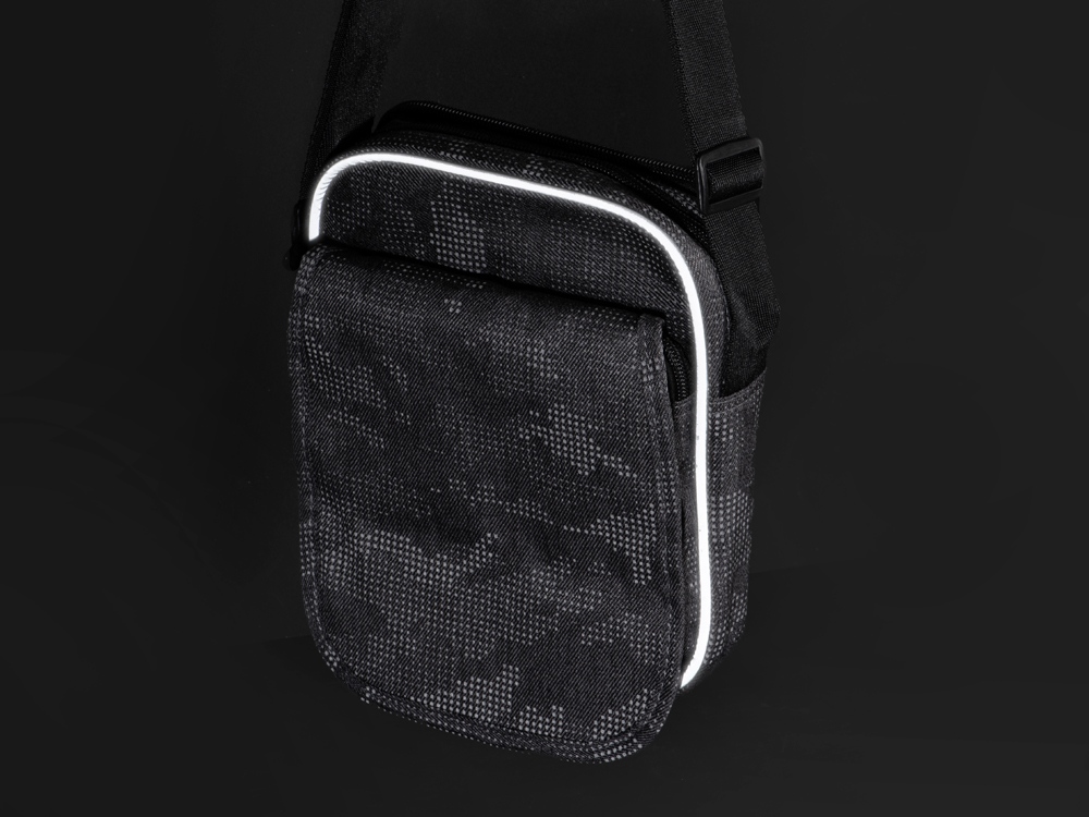 Сумка Camo со светоотражающим дизайном на плечо, серый-10