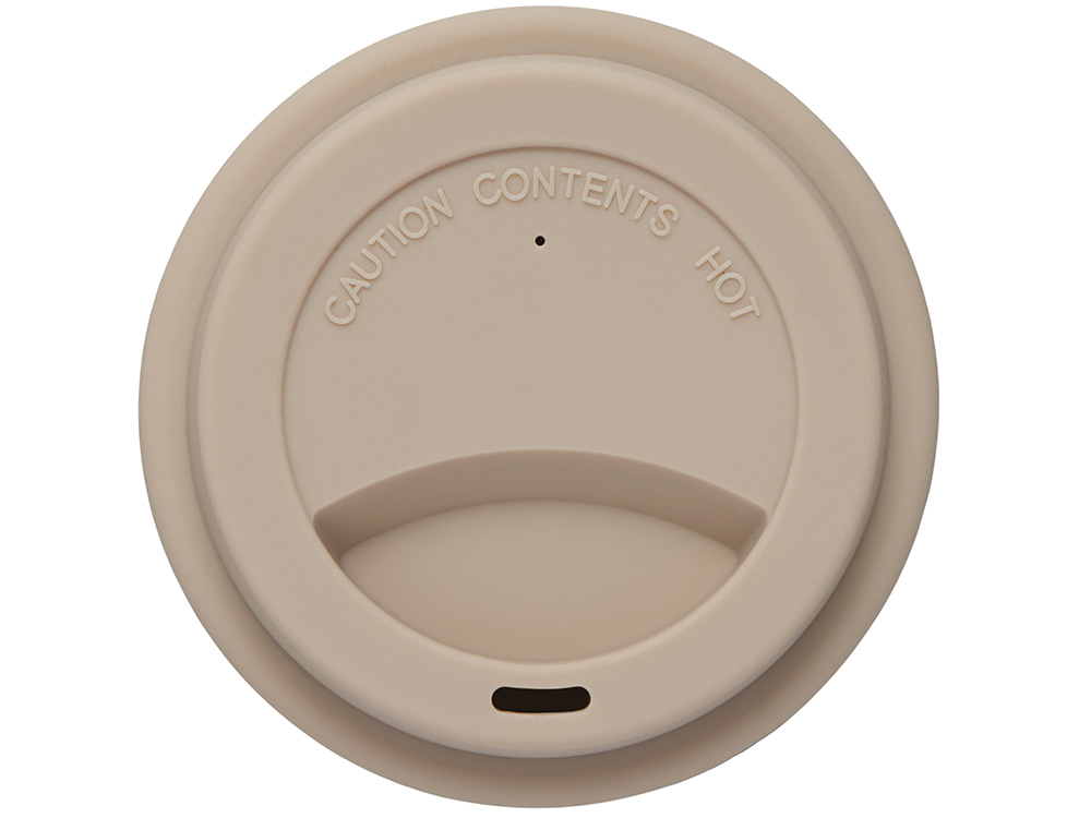 Стакан с силиконовой крышкой Cafe, beige-3