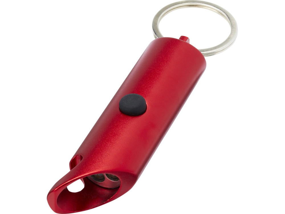 Flare светодиодный фонарик из переработанного алюминия и открывалка для бутылок с брелоком - Красный-3
