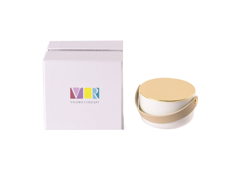 Свеча Valerie Concept с крышкой CNDL 5 BG, белый/бежевый-1