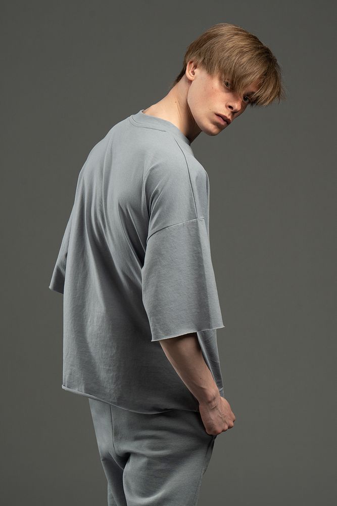 Футболка унисекс оверсайз T1, серая-1