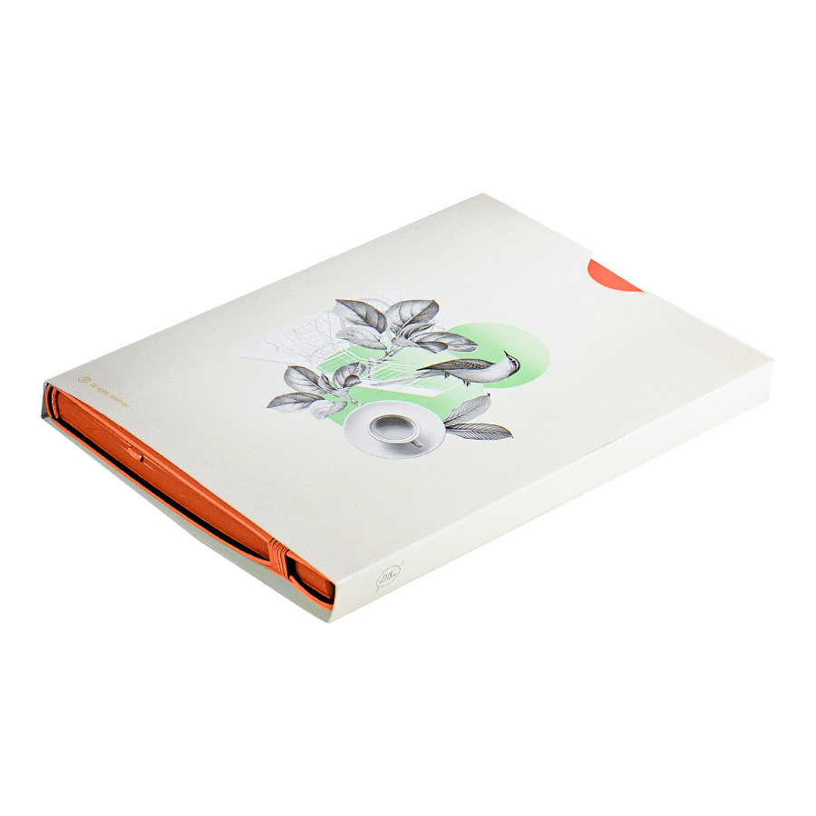 Бизнес-блокнот "RILY", формат А5,  оранжевый, блок в точку, оранжевый-3