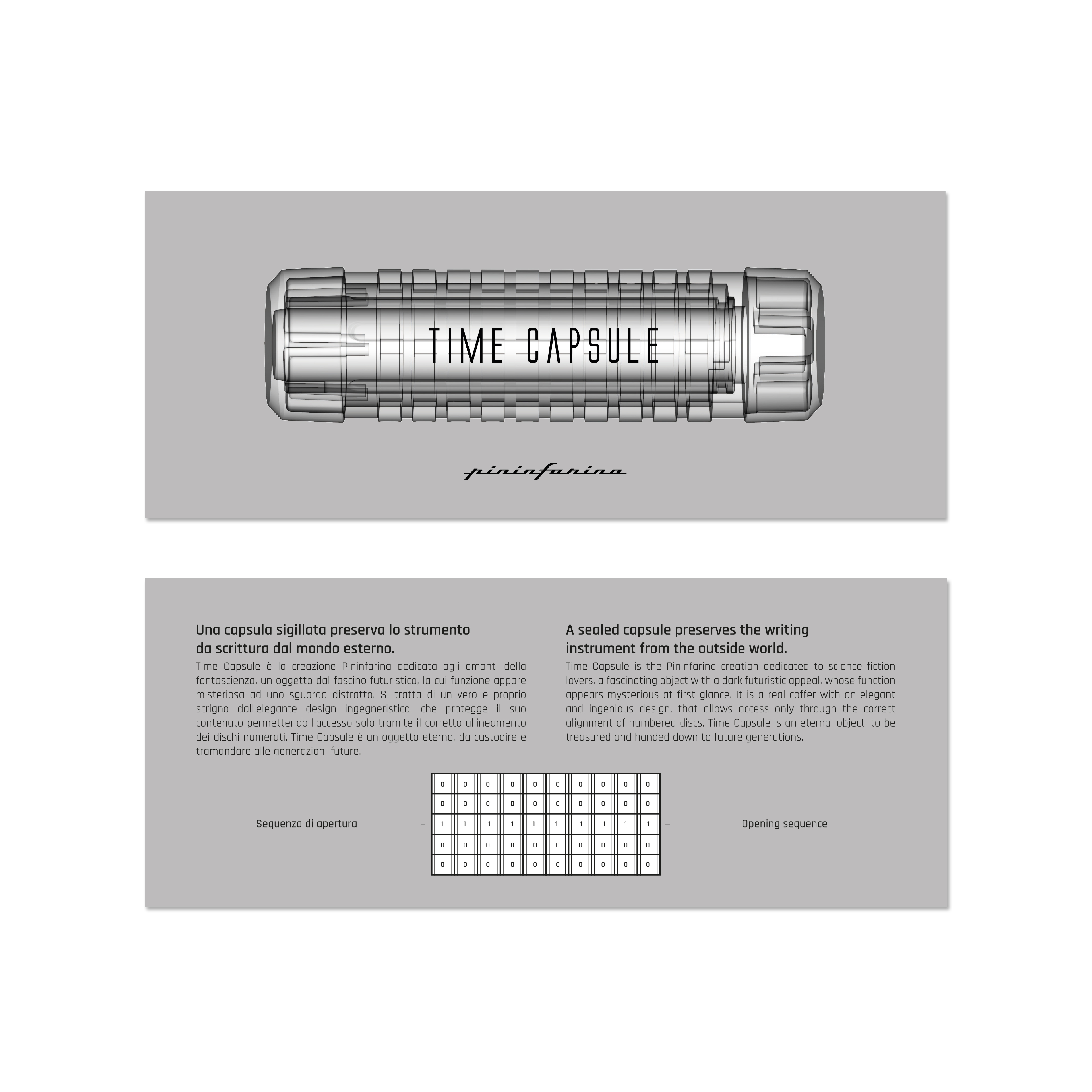 Набор Pininfarina TIME CAPSULE 2023 Limited Edition футляр с шифром и вечная ручка Aero-12