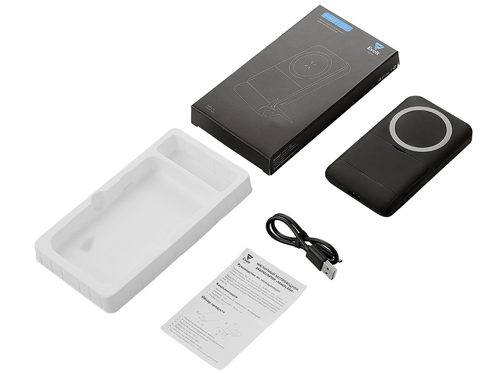 Беспроводной внешний аккумулятор с подсветкой лого и подставкой Magflash, 10000 мАч, 15 Вт, черный-16