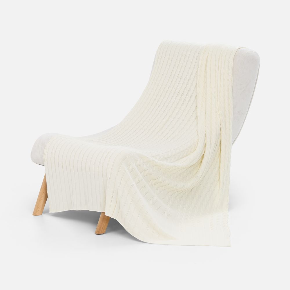 Плед Tressa, белый (молочный)-0