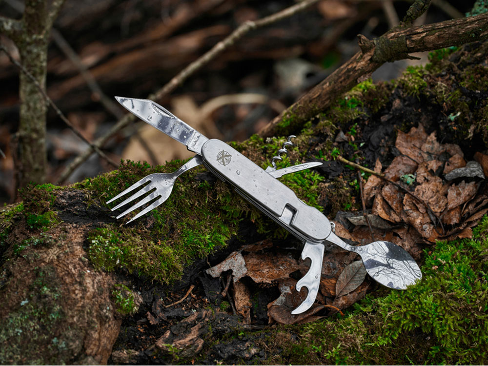 Нож перочинный Stinger, 109 мм, 8 функций, материал рукояти: нержавеющая сталь (серебристый)-6