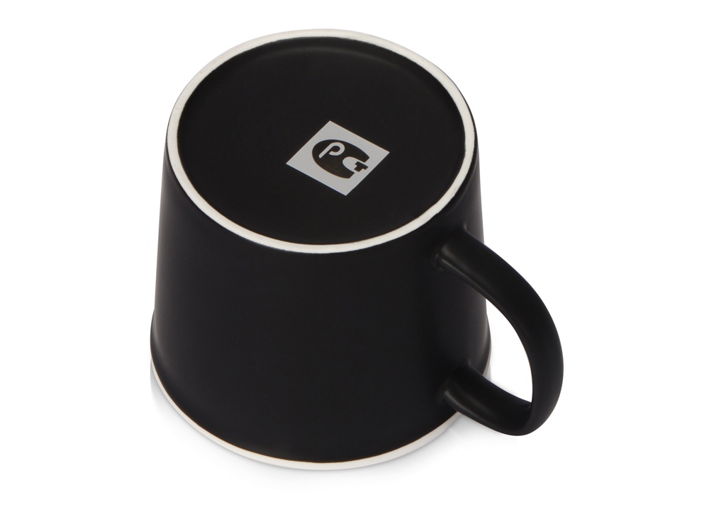 Матовая кружка Nancy 360 мл цветная снаружи, белая внутри, черный-2