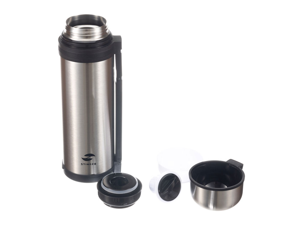 Термос Stinger, 1,8 л, широкий с ручкой, нержавеющая сталь, серебристый, 12,2 х 10,9 х 35,6 см-2