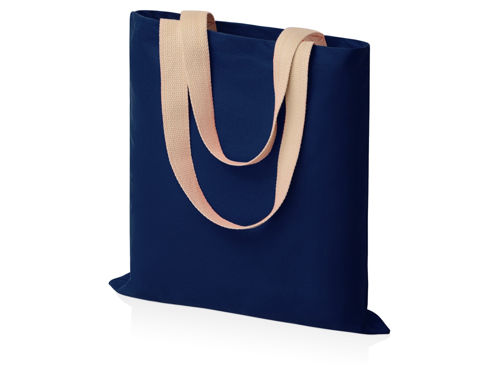 Сумка для шопинга Steady из хлопка с парусиновыми ручками, 260 г/м2, темно-синий-0