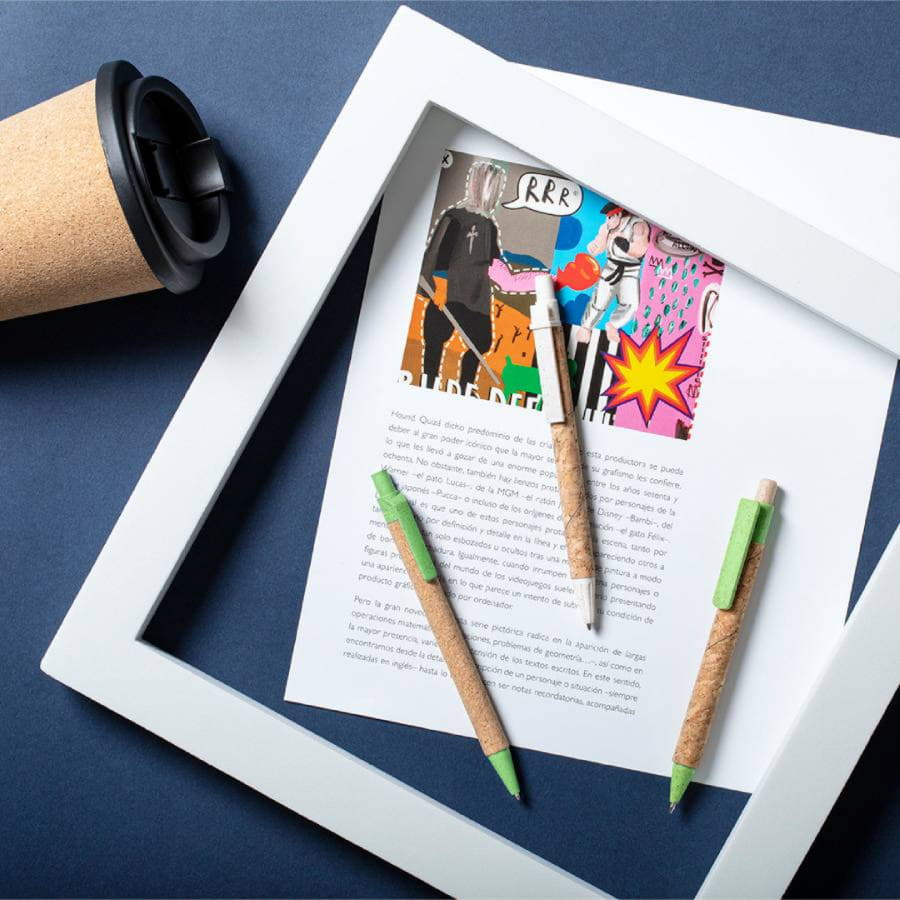 Ручка шариковая YARDEN, бежевый, натуральная пробка, пшеничная солома, ABS пластик, 13,7 см, бежевый-2