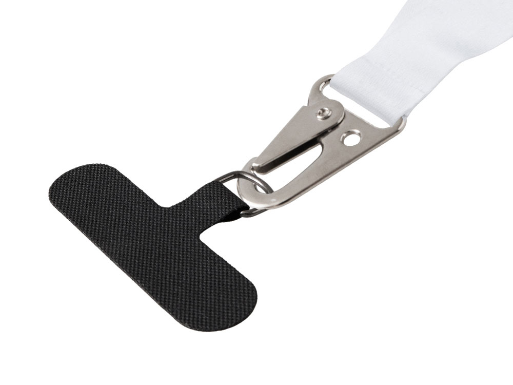 Ланъярд 2,5 см под сублимацию с большим карабином, замком обрыва и узким держателем для телефона из ПЭ-3