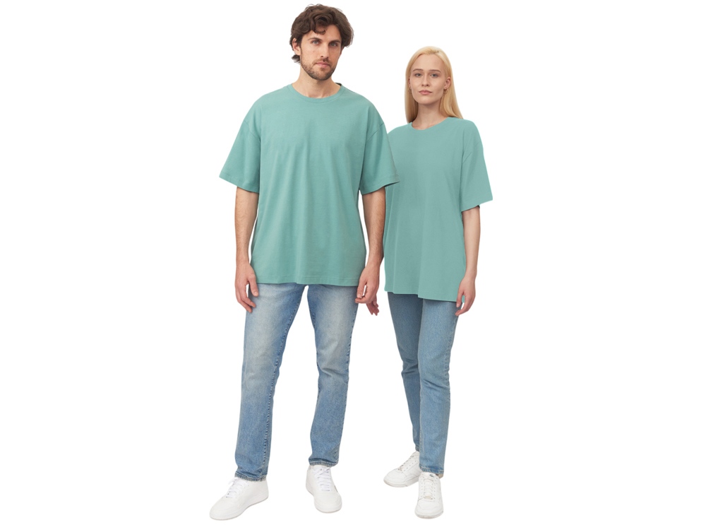 Футболка оверсайз Vienna унисекс , припылено-бирюзовый-8