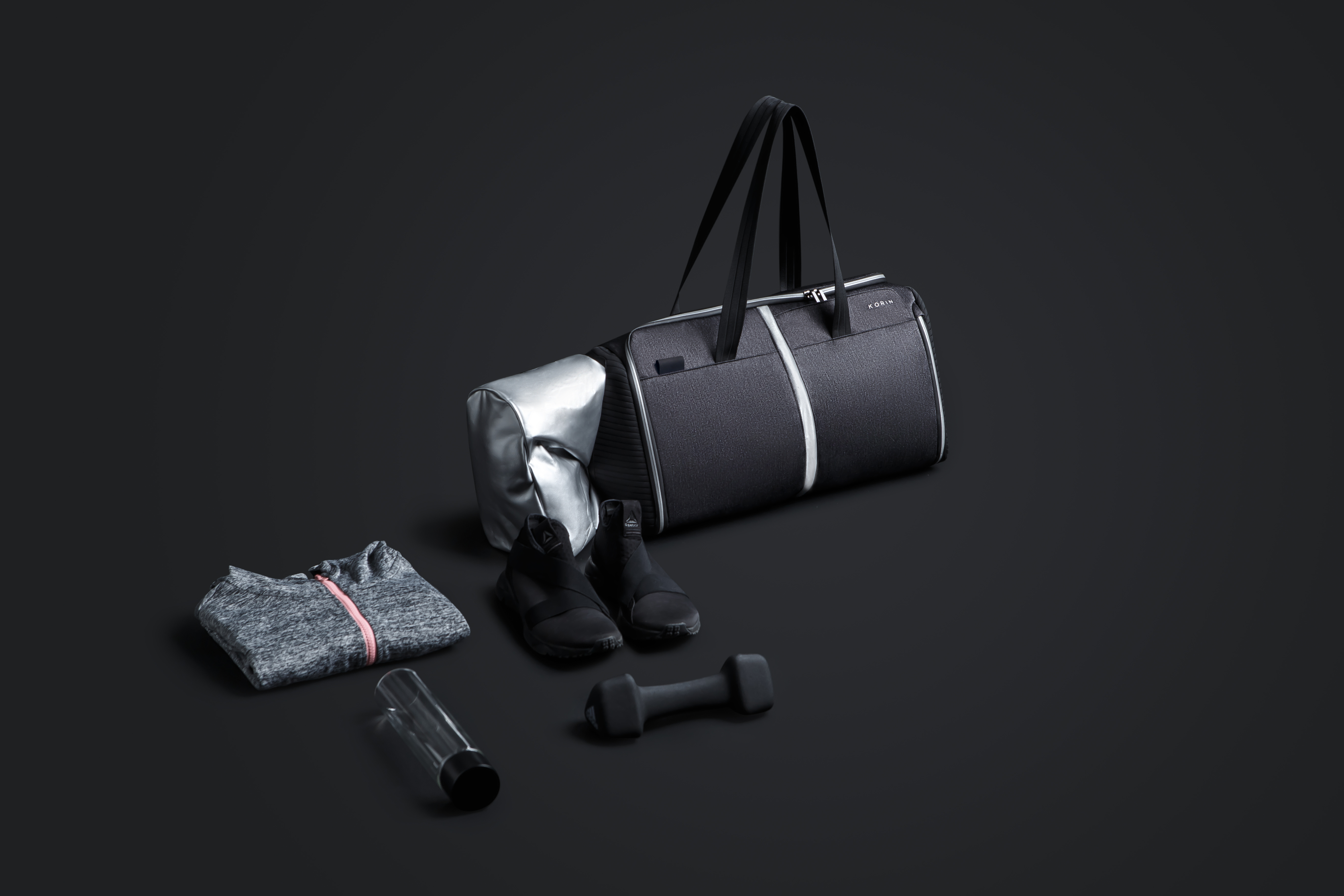 Спортивная сумка FlexPack Gym 49х26х23 см, темно-серая-24