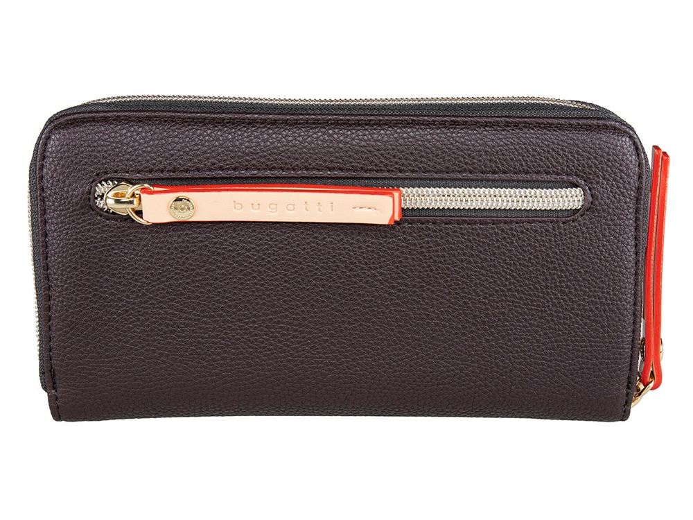 Кошелёк женский BUGATTI Ella, тёмно-коричневый, полиуретан, 19х2х10 см-4