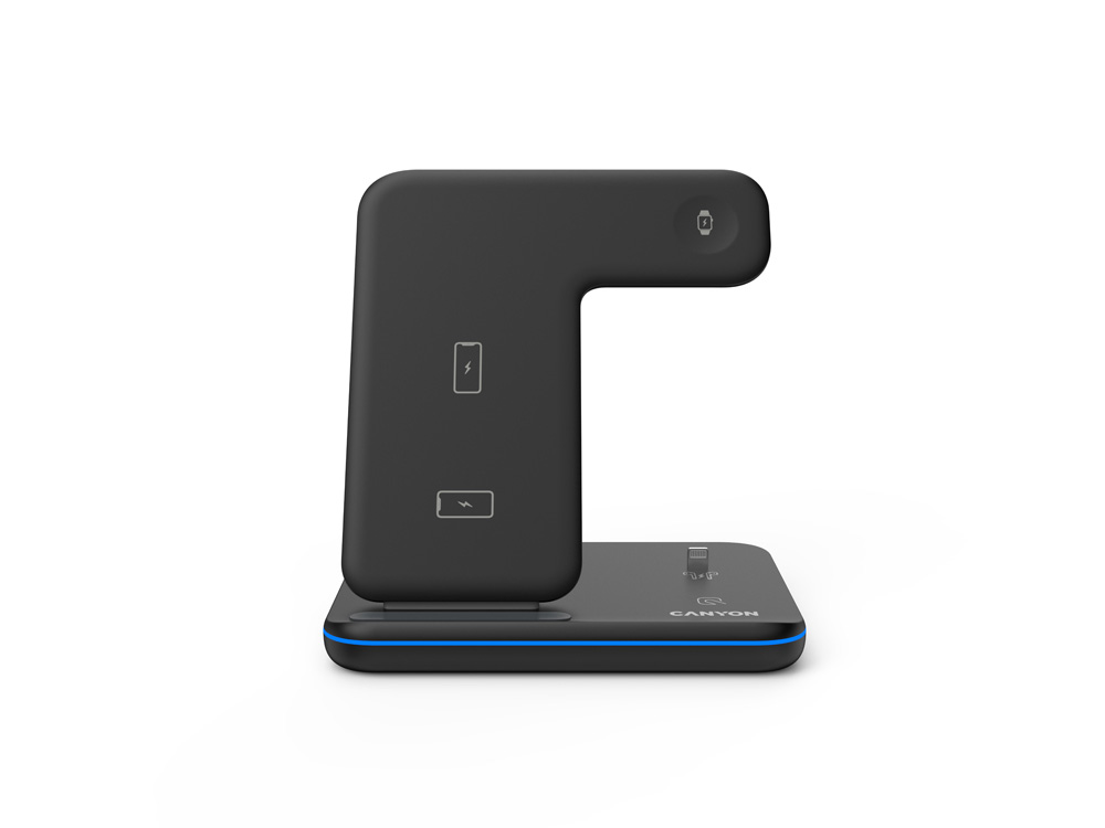 Беспроводное зарядное устройство для гаджетов 3-в-1 с технологией QI Canyon WS-302 (CNS-WCS302B), черный-1