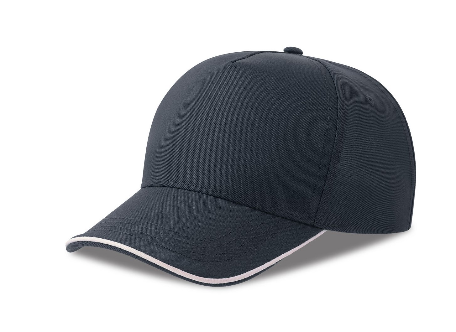 Бейсболка RECY FIVE PIPING, 5 клиньев, застежка-липучка, темно-синий, белый-0