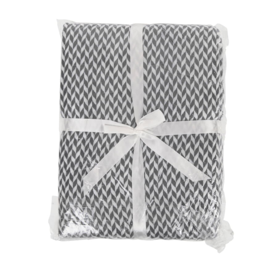 Плед VILLAGE, 130х150 см, акрил 220гр/м2, серый, белый-1