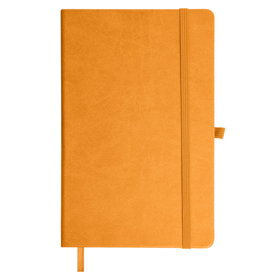 Бизнес-блокнот "Justy", 130*210 мм, оранжев, твердая обложка,  резинка 7 мм, блок-линейка, оранжевый-1