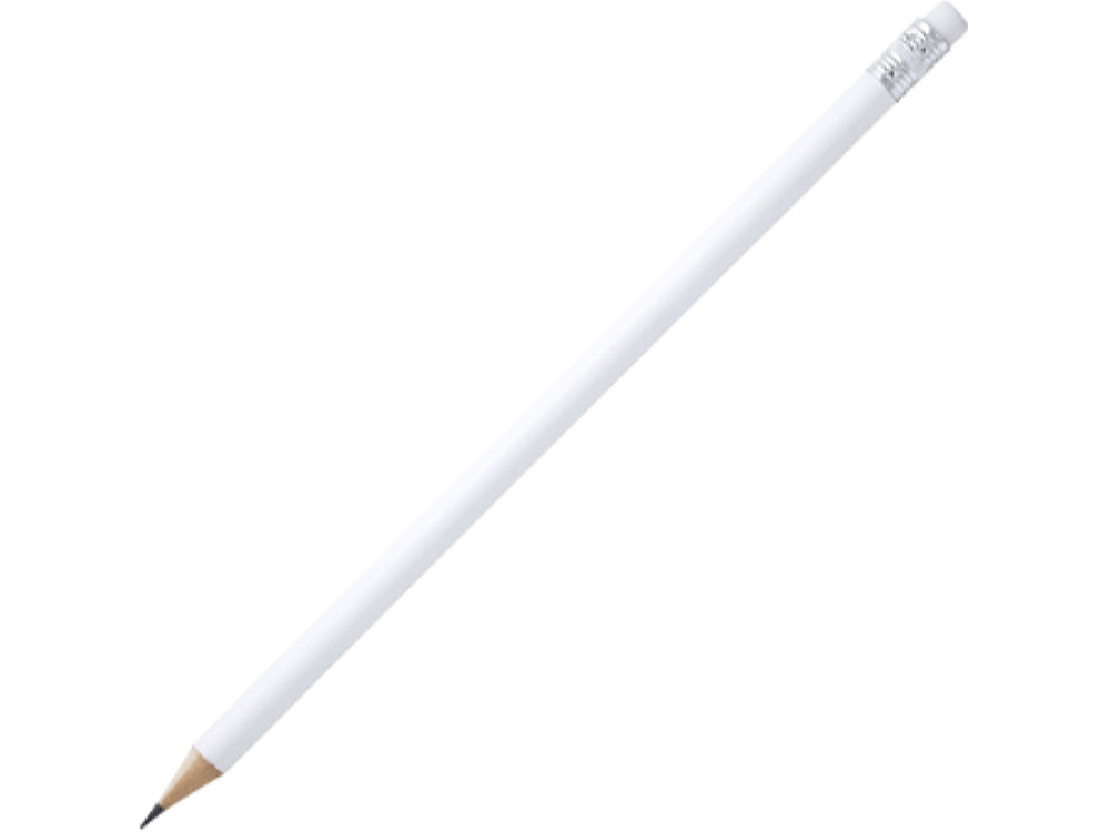 Карандаш деревянный COUVET с ластиком, белый-0