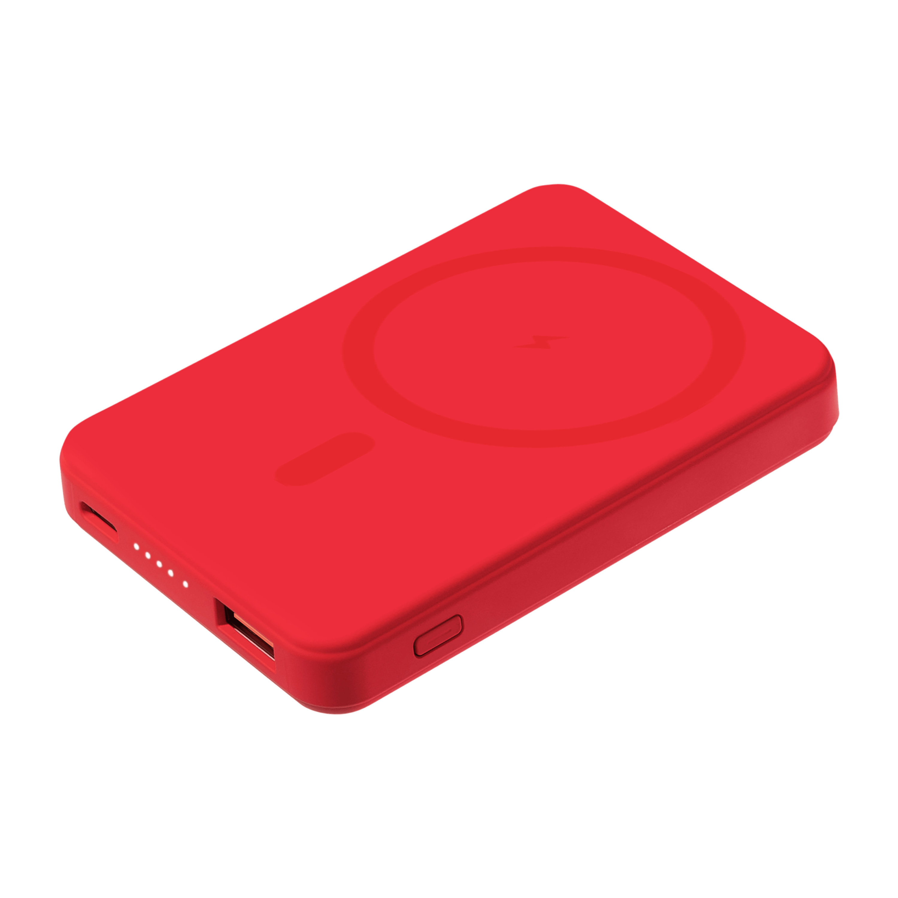 Внешний аккумулятор Ларго PD (Largo PD) 5000mAh с функцией беспроводной зарядки 15W, красный-0