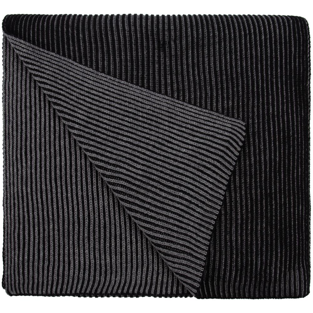 Шарф Nobilis, черный с серым меланжем-1