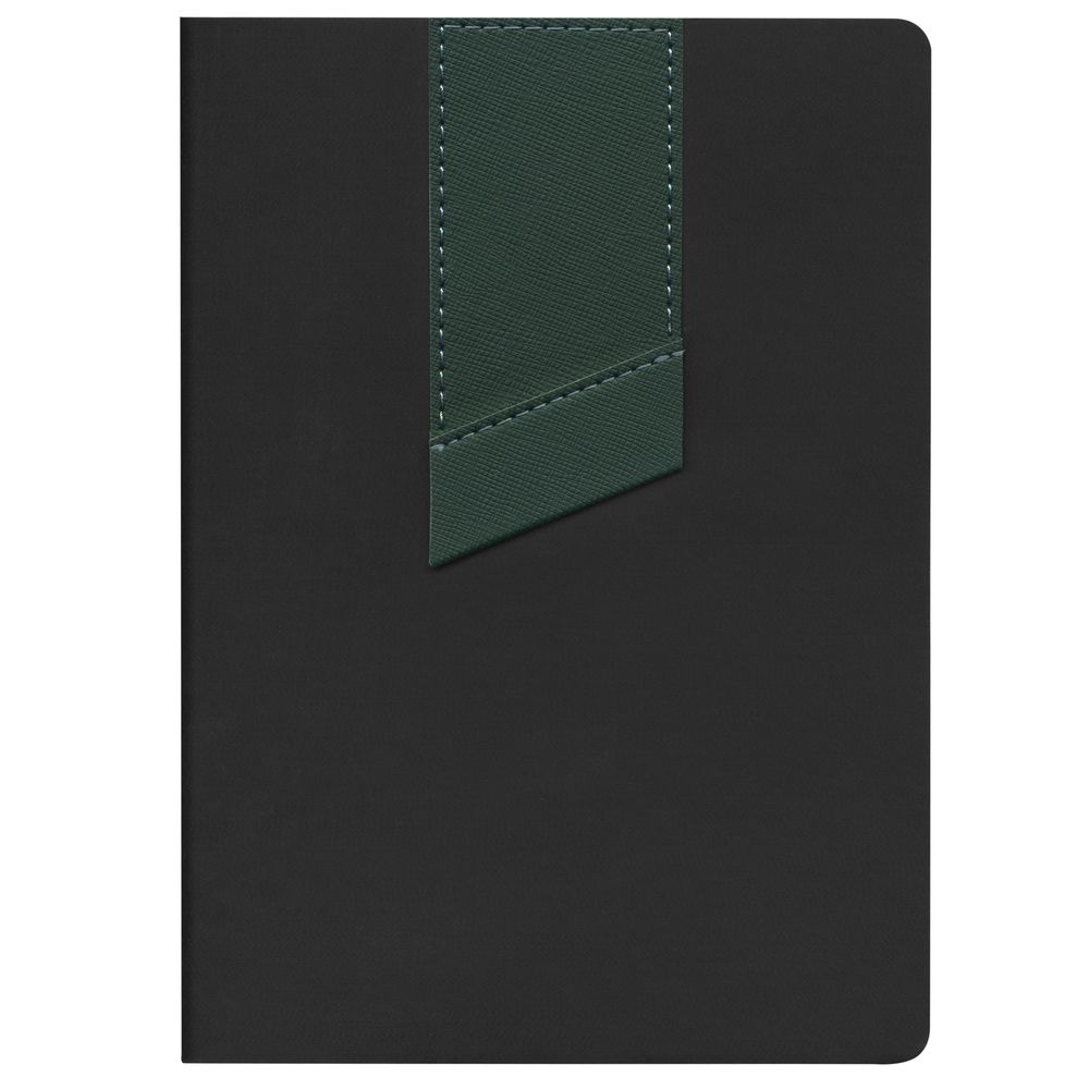 Ежедневник Bookmark, недатированный, черный с зеленым-1