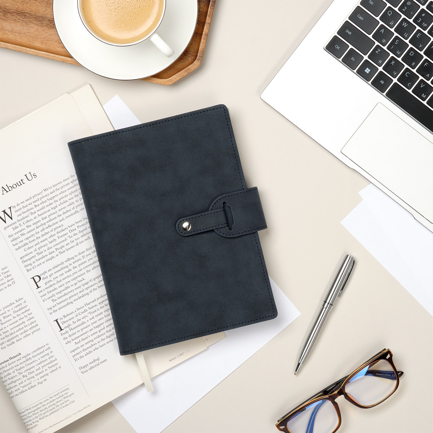 Ежедневник-портфолио Пассаж (Passage NEO) недатированный в подарочной коробке, синий-11