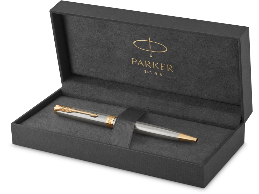 Ручка шариковая Parker Sonnet Core Stainless Steel GT, серебристый/золотистый-3