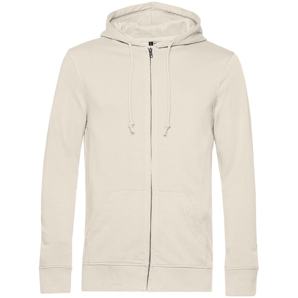 Толстовка на молнии с капюшоном унисекс BNC Inspire (Organic), молочно-белая-1