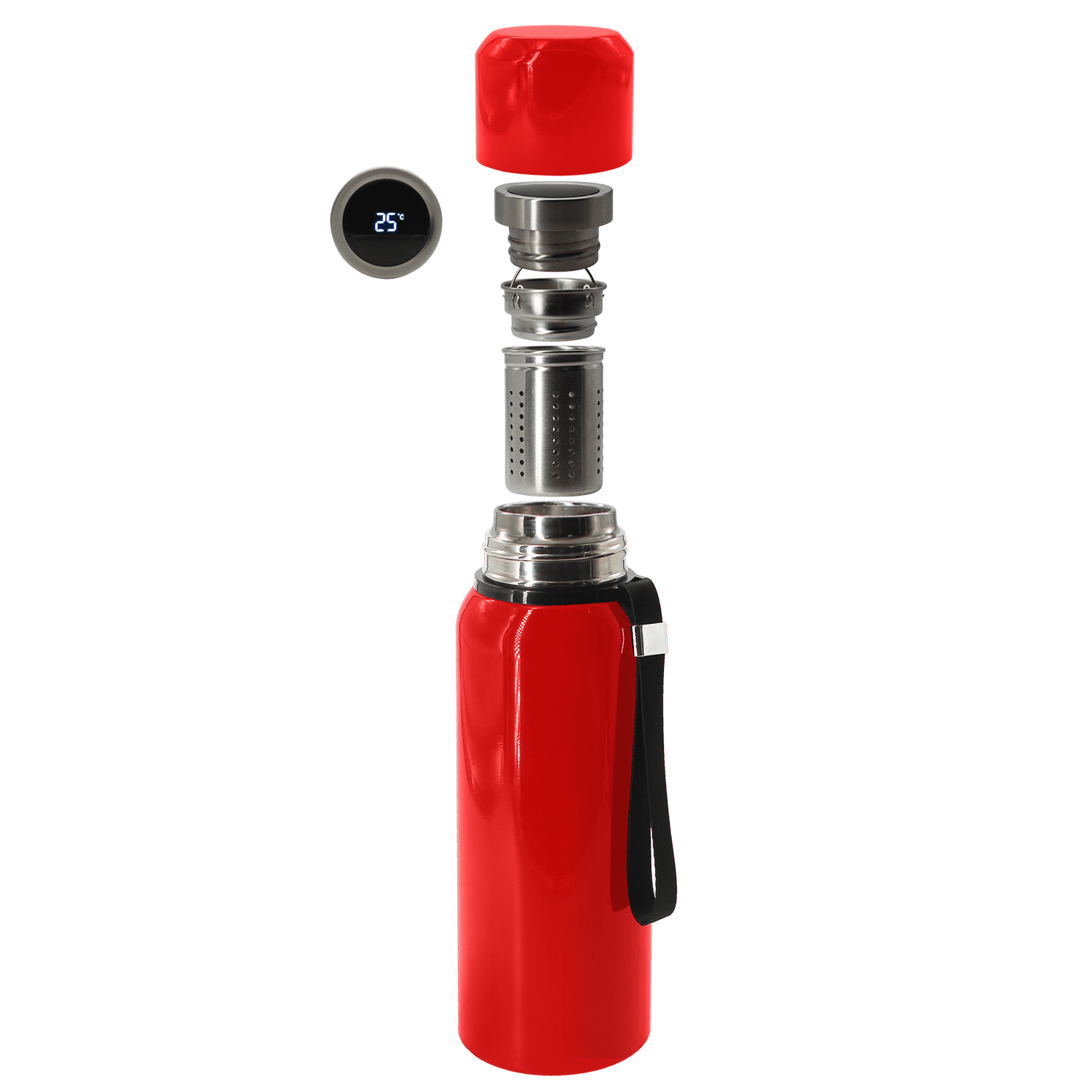 Термос S-travel с датчиком температуры 600 мл. (красный)-3